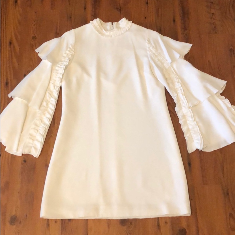 Alexis tiered long sleeve white dress